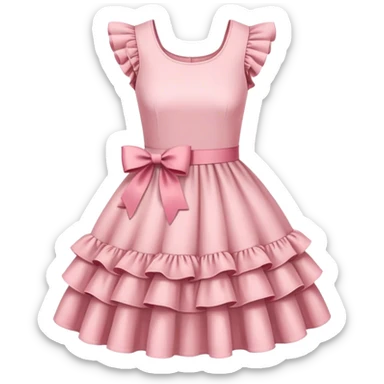 dress top soft pink ruffle ribbon sticker