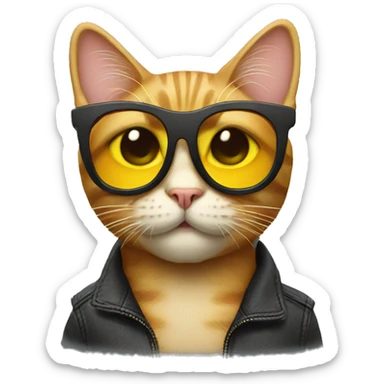 Cat with sunglasses sticker