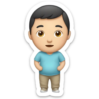 Pregnant asian man sticker