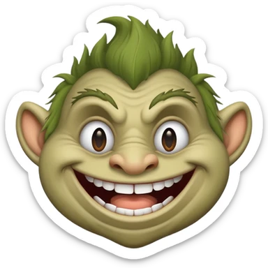 Trolls face sticker