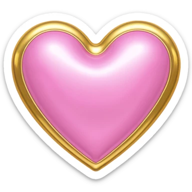 pink gold and  rococo inflatable hearts sticker
