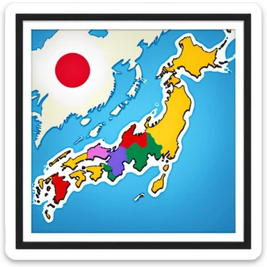 japan county map sticker