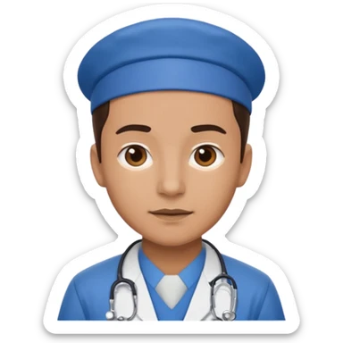 doctor con uniforme azul sticker