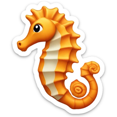 Orange sea horse looking to the right  sticker