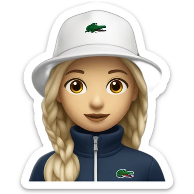 Lacoste bag girl with black lacoste hat sticker