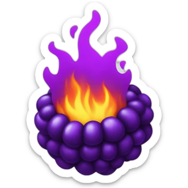 Purple BlackBerry on fire sticker