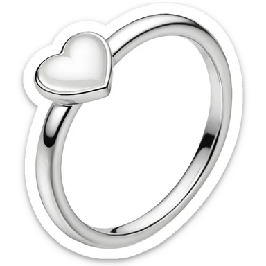 Pandora ring white heart sticker