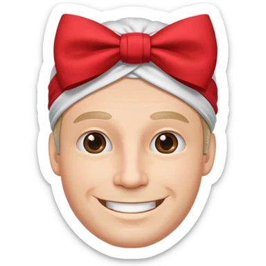 adult man with head bow  sticker