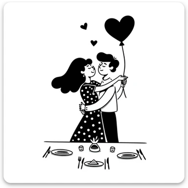 couple celebrating anniversary sticker