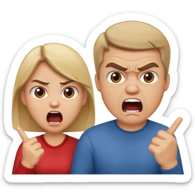 Cute couple fighting sticker