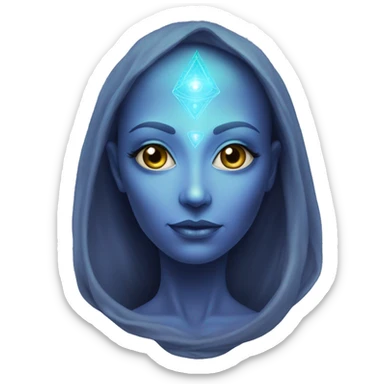 Pleiadian alien female third eye sticker