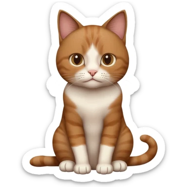 full body of a cat sitting, but the HEAD and face is a human man sticker