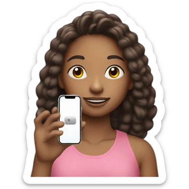 teen filming video with iphone 13 sticker