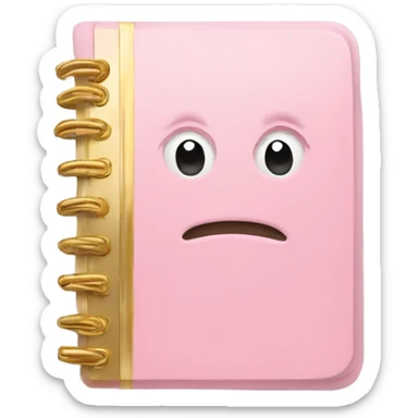 Light pink and gold note book  sticker