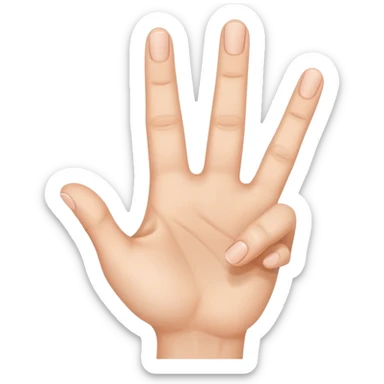 hand showing number four with fingers sticker