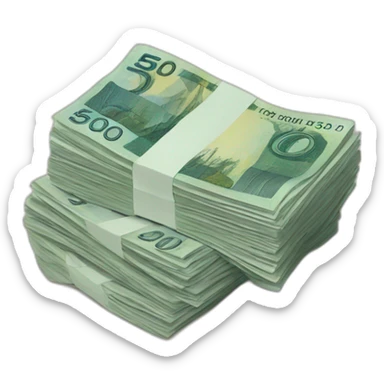 stack of norwegian 50 kroner bills sticker