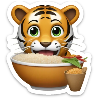 tiger eating chipotle sticker