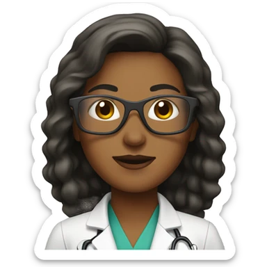 female doctor with sunglasses sticker
