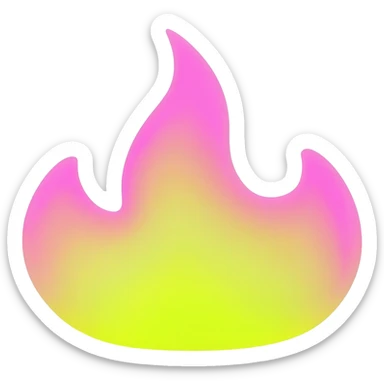 yellow,green, and pink flame sticker