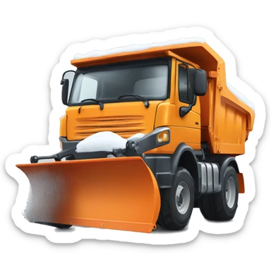 Orange gritter with snow plough sticker