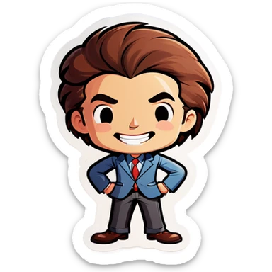 Casual smiling boss sticker