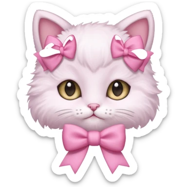 Baby cat have🎀and like pinterest drawing soft and cutie sticker