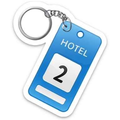 hotel card key with room number tag sticker