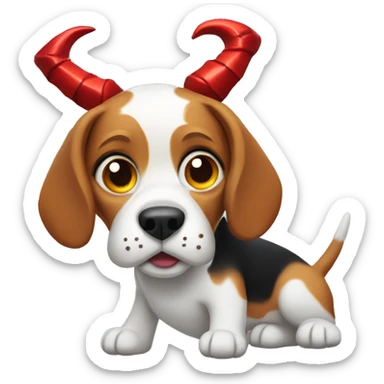 Beagle dog with devil horns sticker