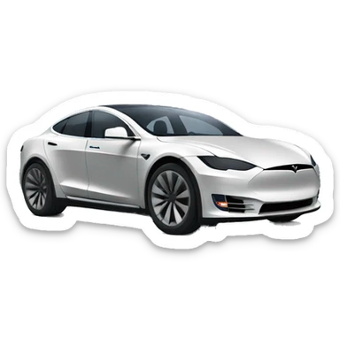 Tesla with big wheels sticker