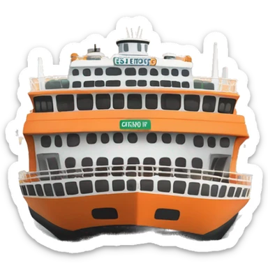 completely orange staten island ferry sticker