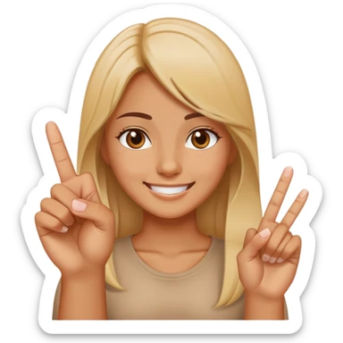 girl sticking up middle finger smiling  sticker