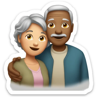 grandparents and grandchild sticker