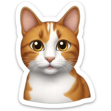 agean cat that is ginger, white and black pilot sticker