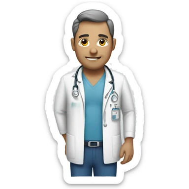 a man working in a hospital sticker