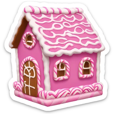 Pink gingerbread house sticker