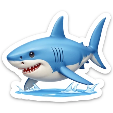 A shark with blue shoes sticker