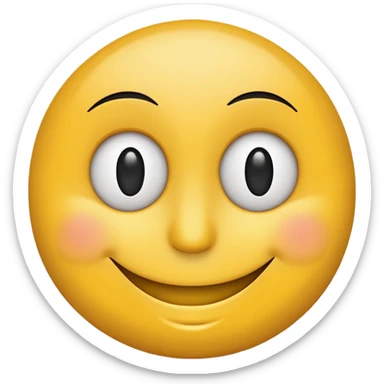 creative smiley face using letters 'oji': 'o' as left eye, 'j' as nose, sideways 'i' as winking right eye, cheerful expression sticker