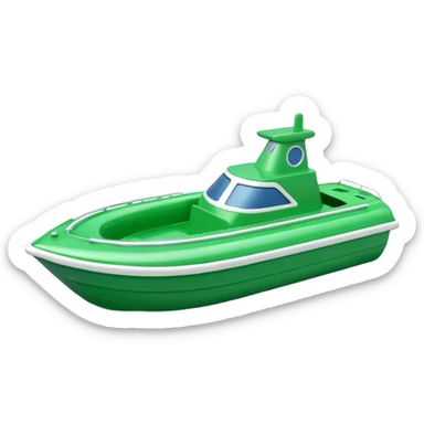 green plastic toy boat sticker
