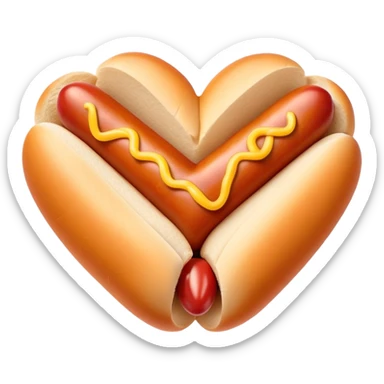 hot dog heart sticker