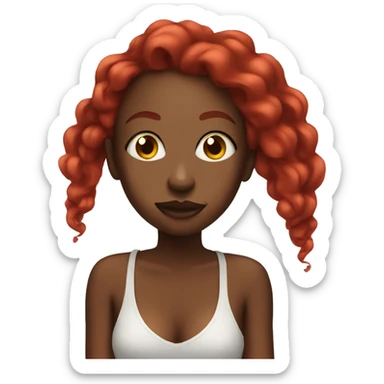 Black Girl red Hair vaping  sticker