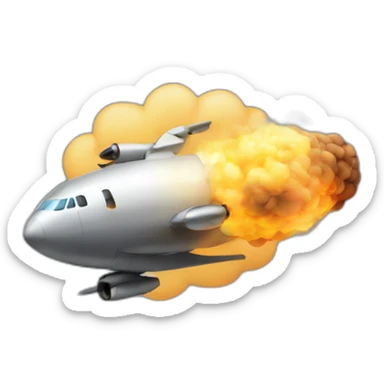 Bomb with plane coming out of the smoke sticker