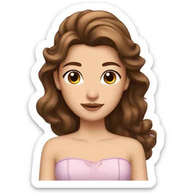 a princess with brown hair and brown eyes sticker