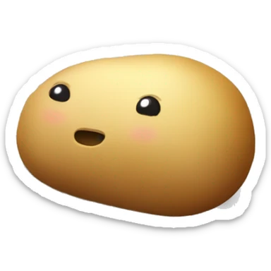 a potato sleeping on a bed sticker