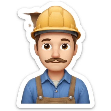 rustic carpenter portrait, head and shoulders only, wood dust on shoulders, rolled-up shirt collar, calm craftsman expression, warm workshop vibe, 3D cartoon, mobile game icon style, clean background, no text, no watermark
 sticker