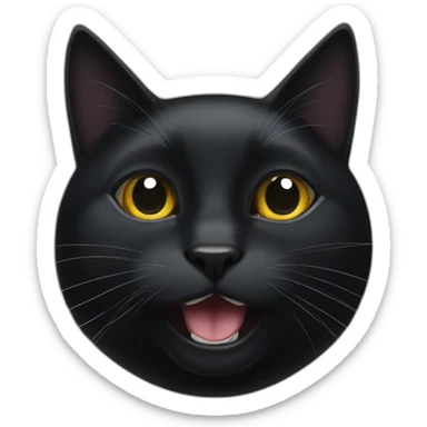black cat with a small white spot above mouth sticker