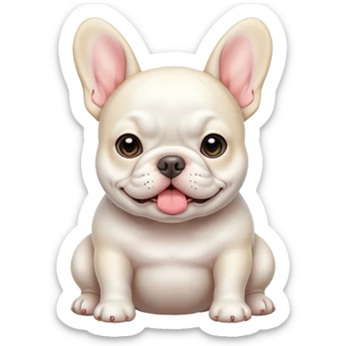 a big white fat baby french bulldog sticker