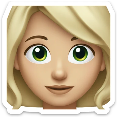 brunette blonde girl with blue/green eyes sticker