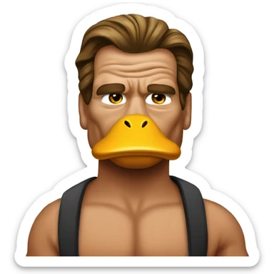 Arnold Schwarzenegger as a duck  sticker