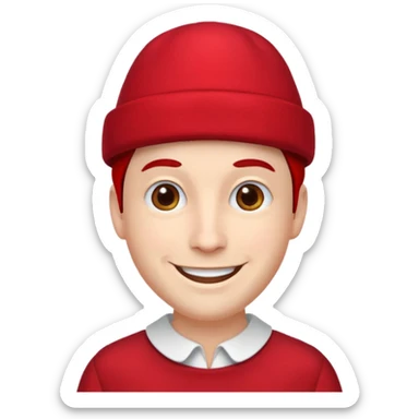 red hat and red dress man sticker