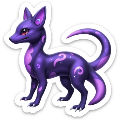 Nebulae Salandit-Umbreon-Fakémon-hybrid-creature (full body)  sticker